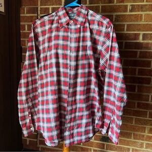 Ralph Lauren Men M Long Sleeve Button Down Shirt Red Plaid Classic Fit Country